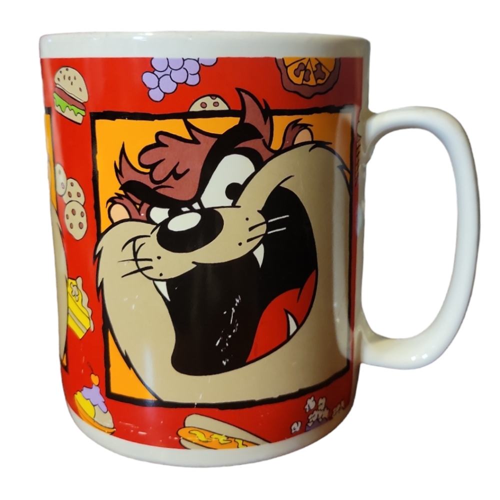 Vtg 94 Looney Tunes Tazmanian Devil Taz Ceramic Coffee Cup Mug Sakura 12oz